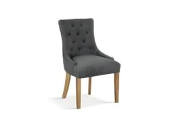 Chaise ROYA Tissus Anthracite, Dimension H93 X L56 X P60, Idéal Pour Votre Cuisine Ou Salle à Manger