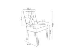 Chaise ROYA Tissus Anthracite, Dimension H93 X L56 X P60, Idéal Pour Votre Cuisine Ou Salle à Manger -Mobilier De Restaurant chaise 22925773