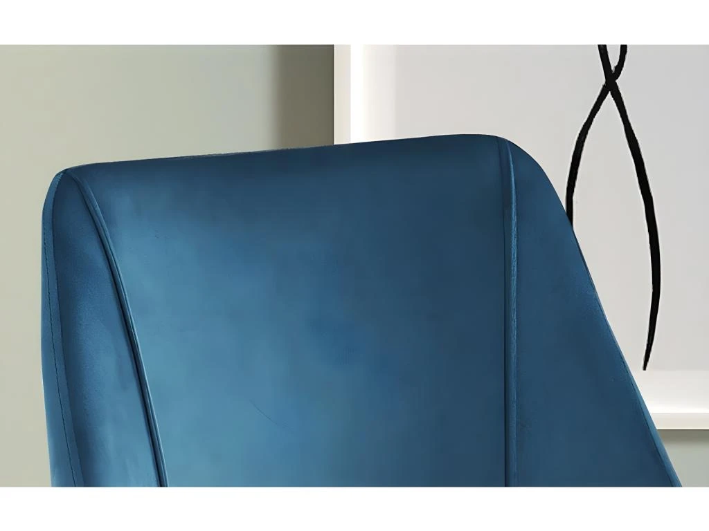 Chaise MARIA Velours Bleu, Dimensions: H84 X L47 X P54 Cm, Idéal Pour Une Salle A Manger Design Et Moderne 5 Chaise MARIA Velours Bleu, Dimensions: H84 X L47 X P54 Cm, Idéal Pour Une Salle A Manger Design Et Moderne – Image 5