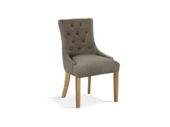 Chaise ROYA Tissu Taupe, Dimension H93 X L56 X P60 Cm, Idéal Pour Votre Cuisine Ou Salle à Manger