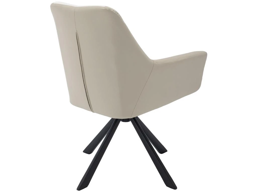 Lot De 6 Chaises En Velours Et Similicuir - Pieds En Métal - Beige 3 Lot De 6 Chaises En Velours Et Similicuir - Pieds En Métal - Beige – Image 3