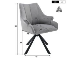 Lot De 2 Chaises En Patchwork De Velours - Pieds En Métal - Gris 9 Lot De 2 Chaises En Patchwork De Velours - Pieds En Métal - Gris -Mobilier De Restaurant chaise 22934679