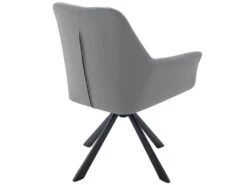 Lot De 6 Chaises En Velours Et Similicuir - Pieds En Métal - Gris -Mobilier De Restaurant chaise 22934685