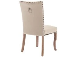 Lot De 4 Chaises Capitonné En Velours - Cadre En Bois Massif - Beige -Mobilier De Restaurant chaise 23009361