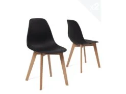 Lot De 2 Chaises Cuisine Style Scandinave NAO (noir)