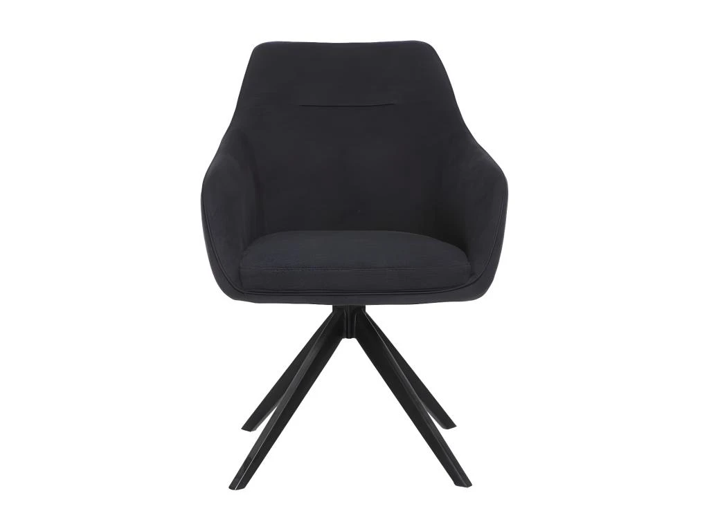 Lot De 2 Chaises MUSE - Avec Accoudoirs - Tissu - Anthracite 3 Lot De 2 Chaises MUSE - Avec Accoudoirs - Tissu - Anthracite – Image 3