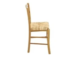 Lot De 6 Chaises PAYSANNE - Hêtre Massif Teinté Chêne, Paille De Riz -Mobilier De Restaurant chaise 232087