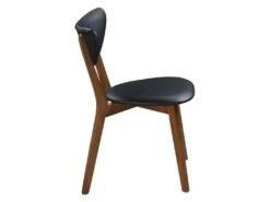 Lot De 6 Chaises LISETTE - Hévéa Massif & Simili - Noyer Et Noir -Mobilier De Restaurant chaise 258767