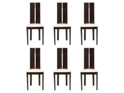 Lot De 6 Chaises SALENA - Hêtre Massif Wengé -Mobilier De Restaurant chaise 259587