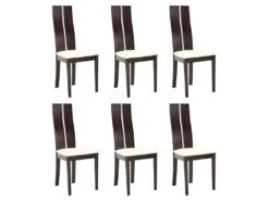 Lot De 6 Chaises SALENA - Hêtre Massif Wengé -Mobilier De Restaurant chaise 259589