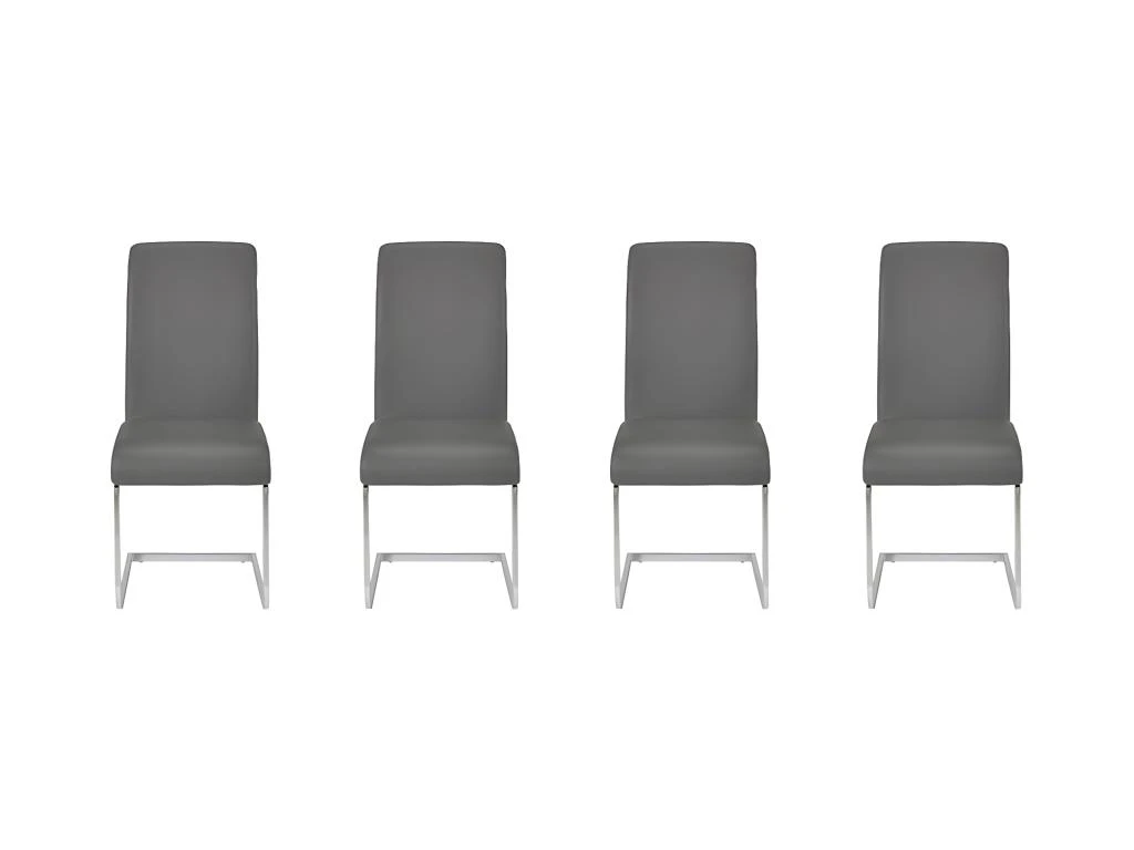 Lot De 4 Chaises LIRICA - Simili Gris 3 Lot De 4 Chaises LIRICA - Simili Gris – Image 3