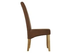 Lot De 2 Chaises SANTOS - Microfibre Aspect Cuir Vieilli - Pieds Bois Clair -Mobilier De Restaurant chaise 268407