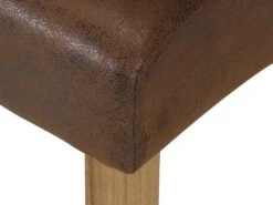 Lot De 2 Chaises SANTOS - Microfibre Aspect Cuir Vieilli - Pieds Bois Clair -Mobilier De Restaurant chaise 268409