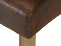 Lot De 6 Chaises SANTOS - Microfibre Aspect Cuir Vieilli - Pieds Bois Clair -Mobilier De Restaurant chaise 268421