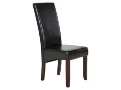 Lot De 6 Chaises ROVIGO - Simili Marron Brillant - Pieds Bois Foncé -Mobilier De Restaurant chaise 268727