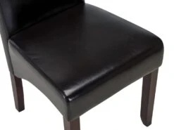 Lot De 6 Chaises ROVIGO - Simili Marron Brillant - Pieds Bois Foncé -Mobilier De Restaurant chaise 268729