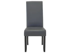 Lot De 2 Chaises ROVIGO - Simili Gris Mat - Pieds Bois Noir -Mobilier De Restaurant chaise 268779