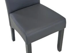 Lot De 2 Chaises ROVIGO - Simili Gris Mat - Pieds Bois Noir -Mobilier De Restaurant chaise 268789