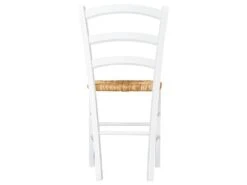 Lot De 6 Chaises PAYSANNE - Hêtre Massif Teinté Blanc, Paille De Riz -Mobilier De Restaurant chaise 270003