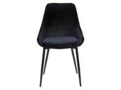 Lot De 6 Chaises - Velours Et Métal Noir - Noir - MASURIE -Mobilier De Restaurant chaise 283229