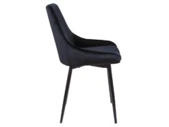 Lot De 6 Chaises - Velours Et Métal Noir - Noir - MASURIE -Mobilier De Restaurant chaise 283233