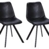 Lot De 2 Chaises LUBINE - Simili - Noir
