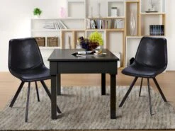 Lot De 6 Chaises LUBINE - Simili - Noir -Mobilier De Restaurant chaise 290977