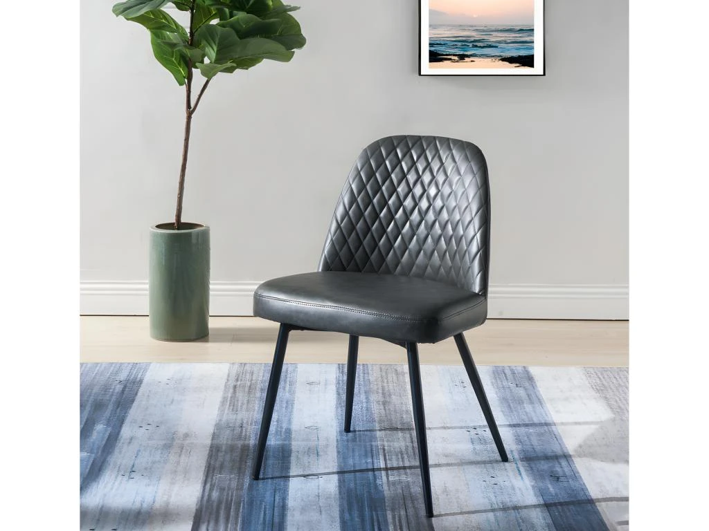 Lot De 2 Chaises JOPLIN - Simili & Métal - Anthracite 7 Lot De 2 Chaises JOPLIN - Simili & Métal - Anthracite – Image 7