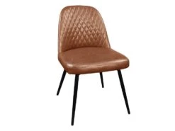 Lot De 6 Chaises JOPLIN - Simili & Métal - Marron -Mobilier De Restaurant chaise 319399