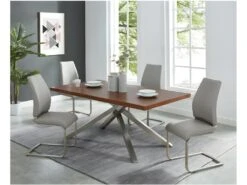 Lot De 2 Chaises SALMA - Simili - Gris -Mobilier De Restaurant chaise 328659