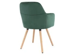 Lot De 2 Chaises Avec Accoudoirs - Velours Et Métal Effet Bois - Vert Foncé - ELEANA -Mobilier De Restaurant chaise 3299485