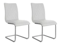 Lot De 2 Chaises WESTON - Simili - Blanc