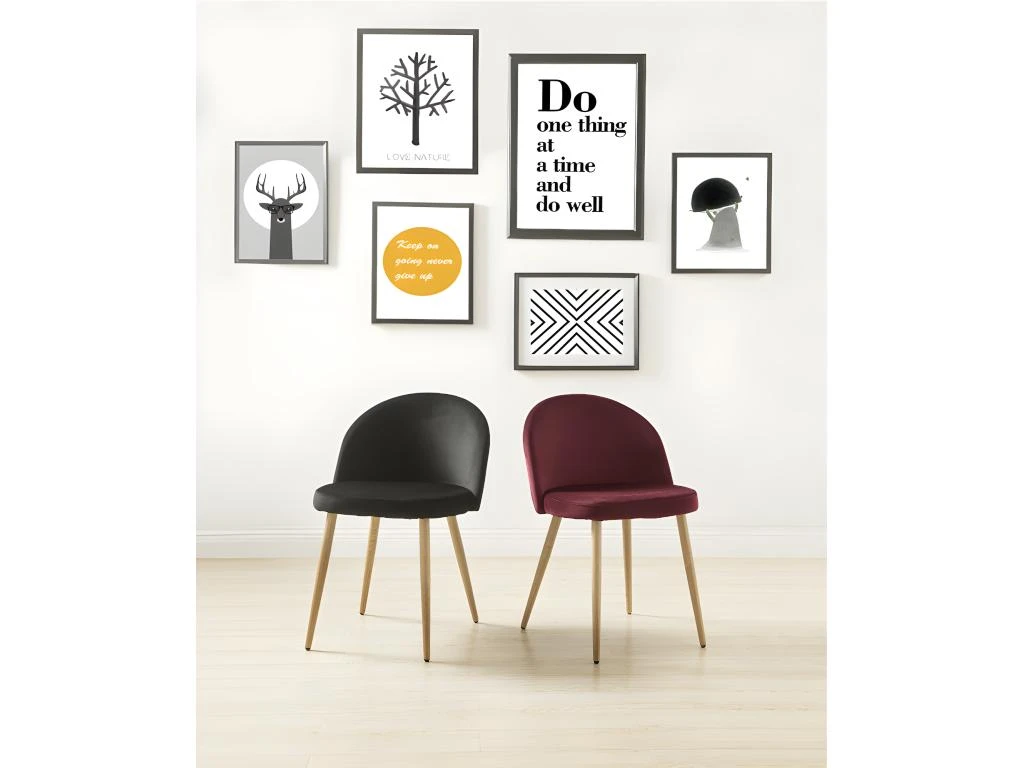 Lot De 6 Chaises LILLY - Velours - Noir 8 Lot De 6 Chaises LILLY - Velours - Noir – Image 8