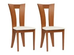 Lot De 2 Chaises TIFFANY - Hêtre Massif - Coloris : Wengé Et Blanc -Mobilier De Restaurant chaise 350857