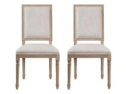 Lot De 2 Chaises AMBOISE - Tissu & Bois De Chêne - Noir -Mobilier De Restaurant chaise 351595