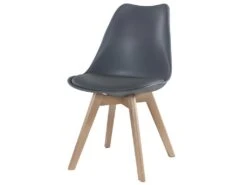 Lot De 6 Chaises JODY - Polypropylène Et Hêtre - Gris -Mobilier De Restaurant chaise 356345