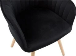 Chaise Avec Accoudoirs - Velours Et Métal Effet Bois - Noir - ELEANA -Mobilier De Restaurant chaise 365313