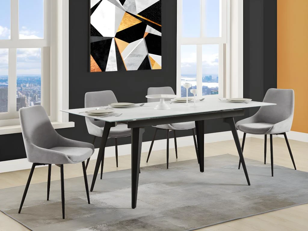 Lot De 6 Chaises MASURIE - Tissu - Gris 7 Lot De 6 Chaises MASURIE - Tissu - Gris – Image 7