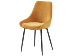 Lot De 6 Chaises MASURIE - Tissu - Jaune -Mobilier De Restaurant chaise 387315