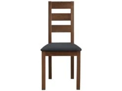 Lot De 2 Chaises ALCINO - Hêtre Et Tissu - Coloris : Noyer Et Anthracite -Mobilier De Restaurant chaise 388261