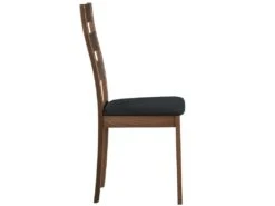 Lot De 2 Chaises ALCINO - Hêtre Et Tissu - Coloris : Noyer Et Anthracite -Mobilier De Restaurant chaise 388263