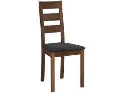 Lot De 2 Chaises ALCINO - Hêtre Et Tissu - Coloris : Noyer Et Anthracite -Mobilier De Restaurant chaise 388265