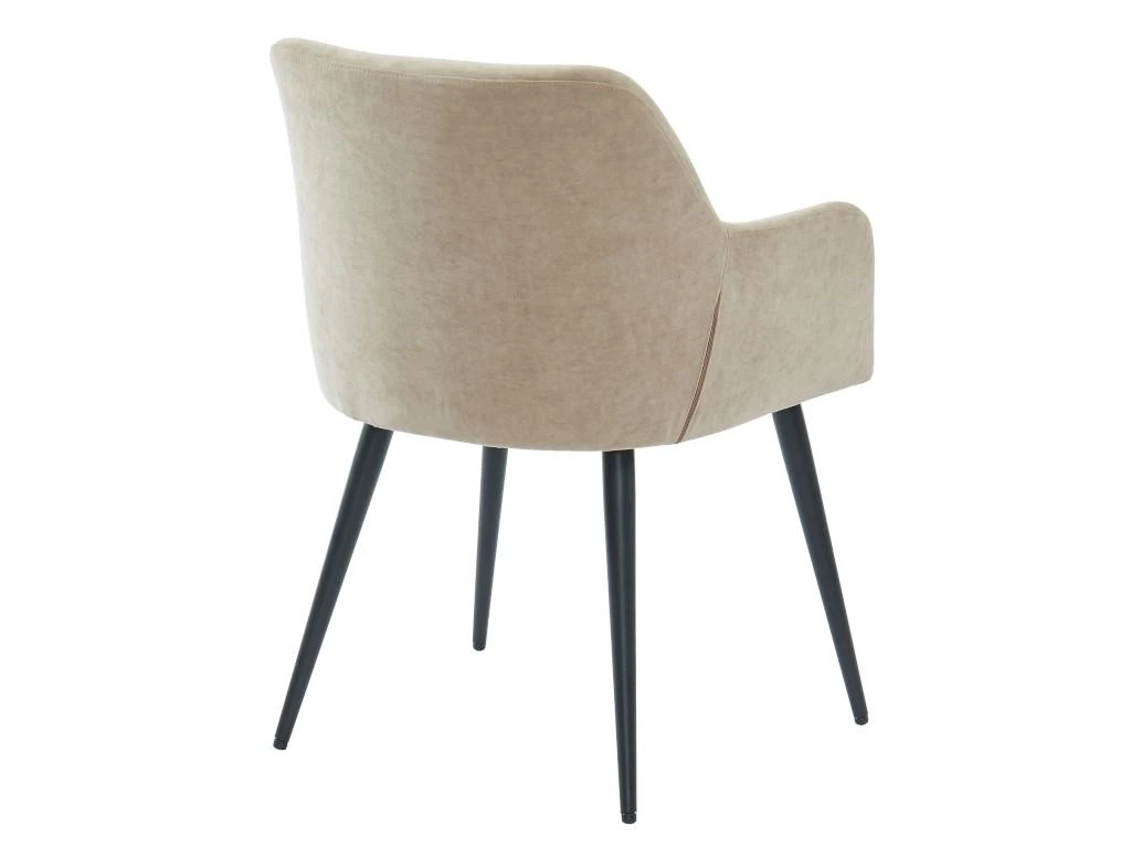 Lot De 2 Chaises - Avec Accoudoirs - Tissu Et Métal - Beige - HEKA 5 Lot De 2 Chaises - Avec Accoudoirs - Tissu Et Métal - Beige - HEKA – Image 5