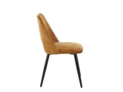 Lot De 2 Chaises LIDA - Tissu Effet Velours Et Métal - Jaune Moutarde 12 Lot De 2 Chaises LIDA - Tissu Effet Velours Et Métal - Jaune Moutarde -Mobilier De Restaurant chaise 394725