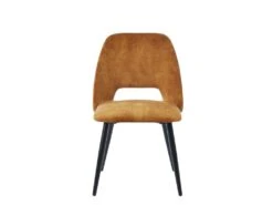 Lot De 2 Chaises LIDA - Tissu Effet Velours Et Métal - Jaune Moutarde 11 Lot De 2 Chaises LIDA - Tissu Effet Velours Et Métal - Jaune Moutarde -Mobilier De Restaurant chaise 394727