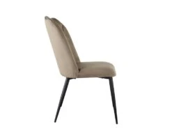 Lot De 2 Chaises ROSARIO - Effet Velours Et Métal Noir - Taupe -Mobilier De Restaurant chaise 397635