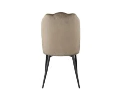 Lot De 2 Chaises ROSARIO - Effet Velours Et Métal Noir - Taupe -Mobilier De Restaurant chaise 397637