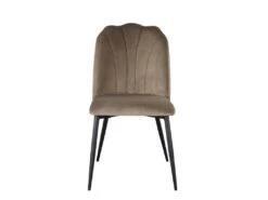Lot De 2 Chaises ROSARIO - Effet Velours Et Métal Noir - Taupe -Mobilier De Restaurant chaise 397639