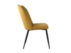 Lot De 2 Chaises ROSARIO - Effet Velours Et Métal Noir - Jaune 13 Lot De 2 Chaises ROSARIO - Effet Velours Et Métal Noir - Jaune -Mobilier De Restaurant chaise 397645