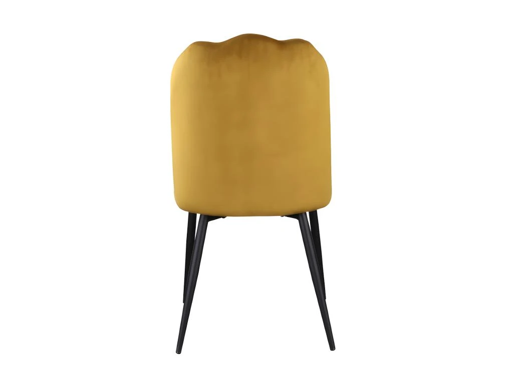 Lot De 2 Chaises ROSARIO - Effet Velours Et Métal Noir - Jaune 8 Lot De 2 Chaises ROSARIO - Effet Velours Et Métal Noir - Jaune – Image 8